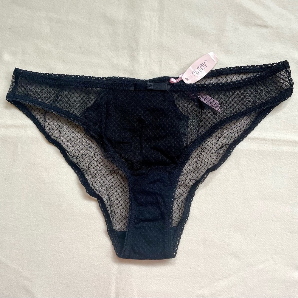 🌸 Victoria’s Secret Sexy Little Things Mesh Ruffle Back Panty Black